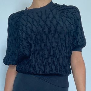 H & M Black Short Sleeve Knit Top
